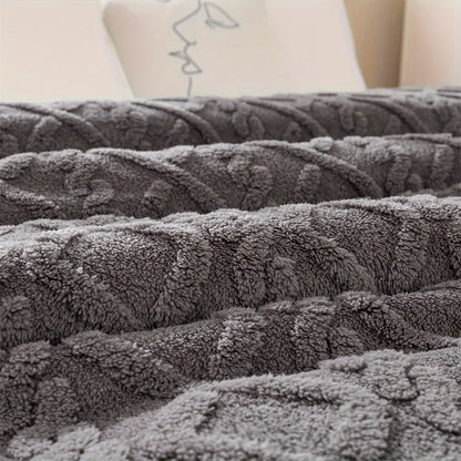 A cozy and versatile blanket with a sweater-like embossed design, perfect for New Year's, Chinese New Year, Valentine's Day, Mother's Day, and back-to-school occasions.