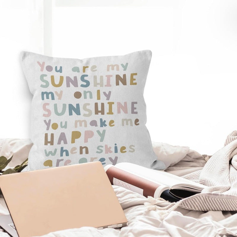 Bohemian Style "You Are My Sunshine" Inspirational Quote Pillow Cover - 1pc

Add a touch of inspiration with this Bohemian style pillow cover featuring the uplifting quote "You Are My Sunshine." Made from soft polyester, this throw pillow case includes a