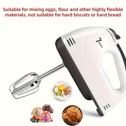 1 Electric Mixer with 7-Speed Handheld Whisk, Electric Egg Beater, Kitchen Appliance Mixer for Auxiliary Mixing in Kitchen Bowls