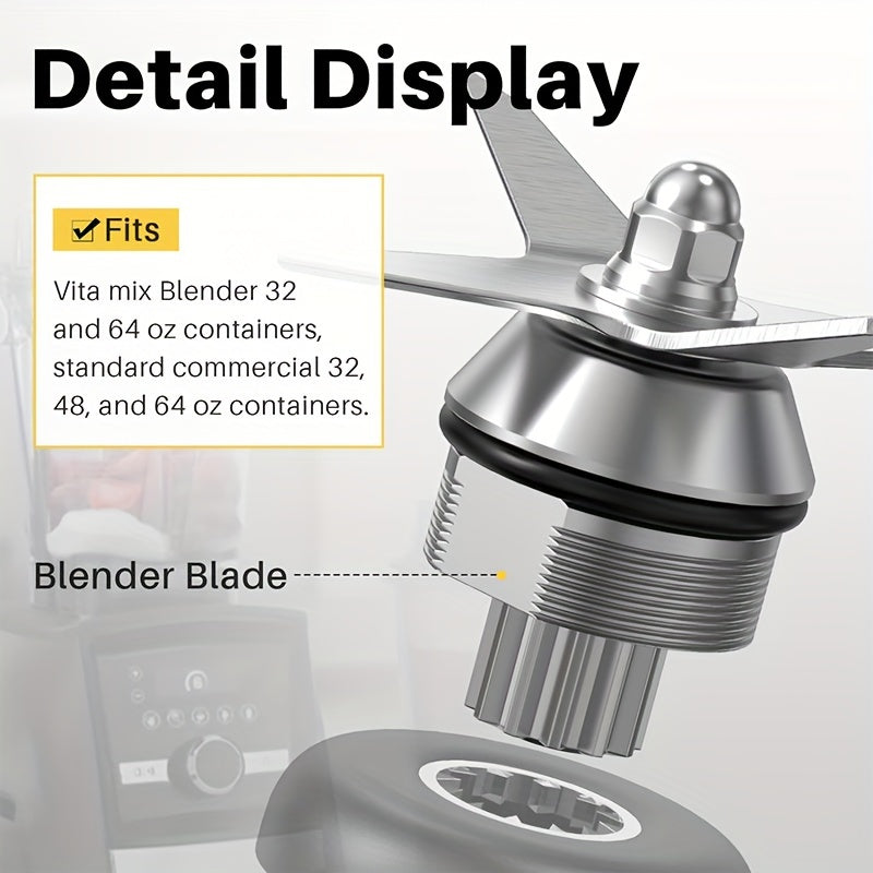 Replacement blade made from stainless steel that is compatible with Vitamix 5200 Series blenders. This Wet Blade Assembly fits both 64oz and 32oz blender containers.