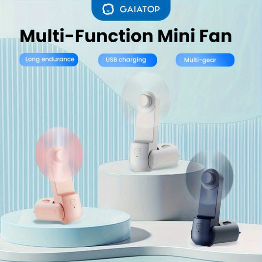 The Gaiatop Portable Handheld Fan is a versatile and compact device that is perfect for on-the-go use. This small fan is foldable and easy to carry, making it ideal for travel or outdoor activities. It features a USB rechargeable battery, making it