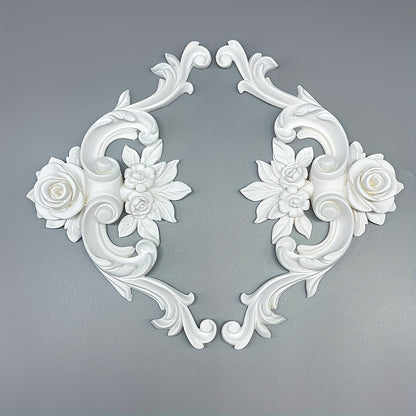 French style plastic corner flower molding for elegant living room and TV wall decoration, perfect for home renovation.