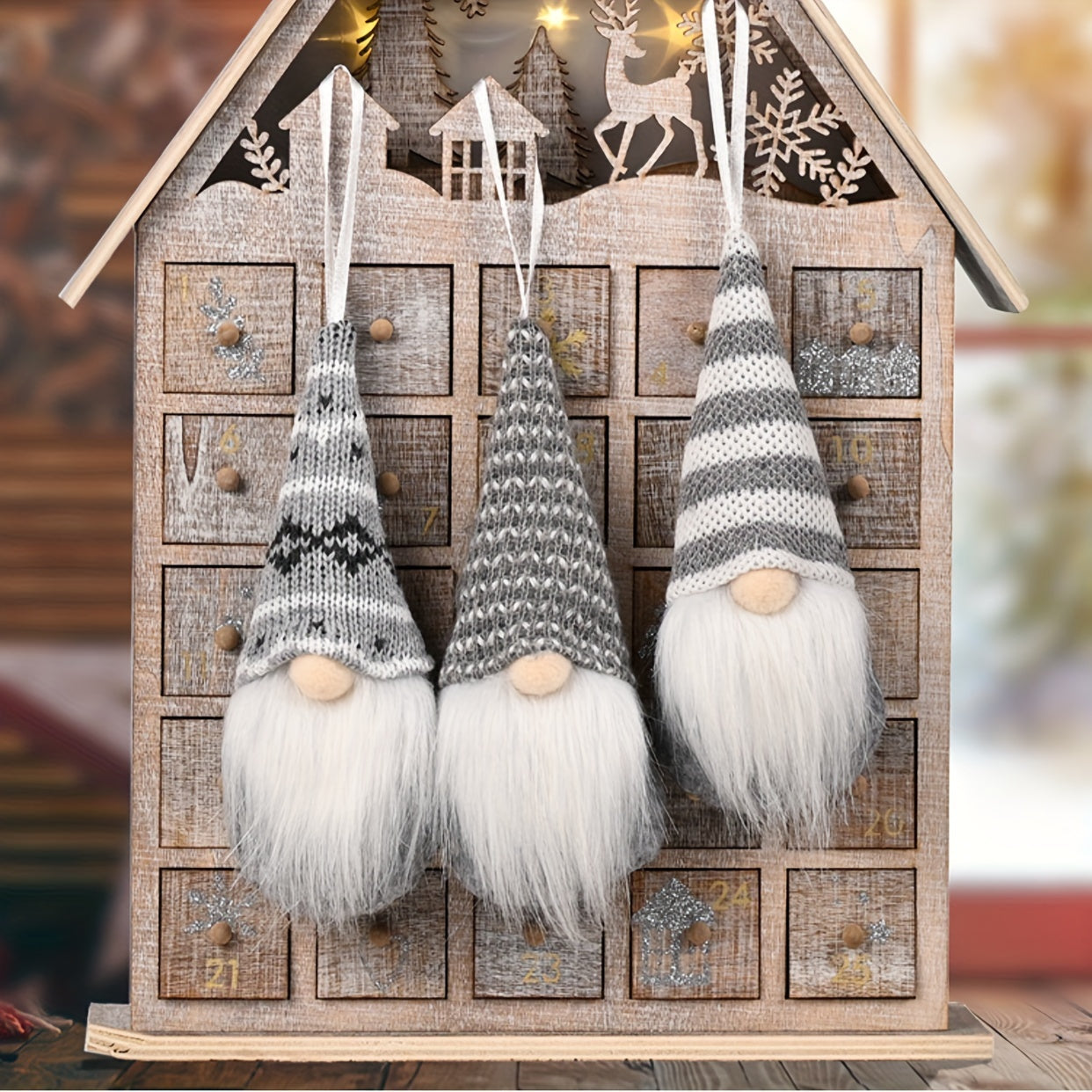 Set of 3 Christmas gnome ornaments for versatile seasonal decoration, perfect for holidays and special occasions.