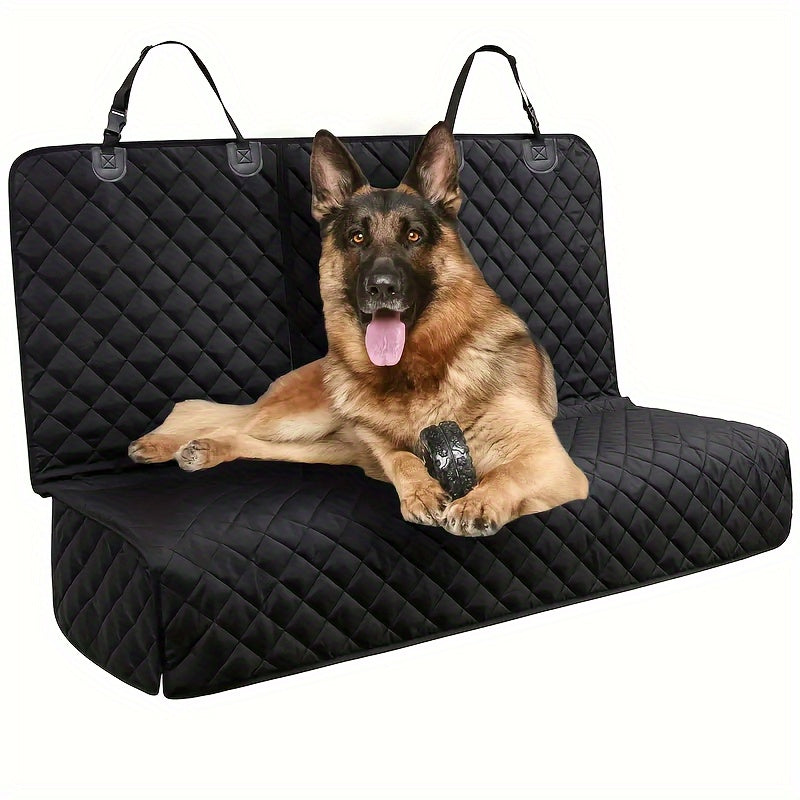 Top-notch car seat cover for pets: waterproof, anti-slip, hair and spill resistant, durable, easy to clean, fits all vehicles, premium quality, long-lasting, stress-free travel companion.