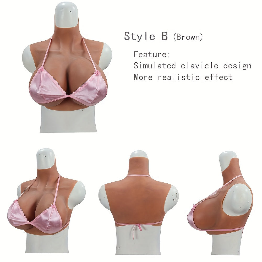 1pc Large Cup Silicone Fake Breasts for Cross-dressing and Role-playing