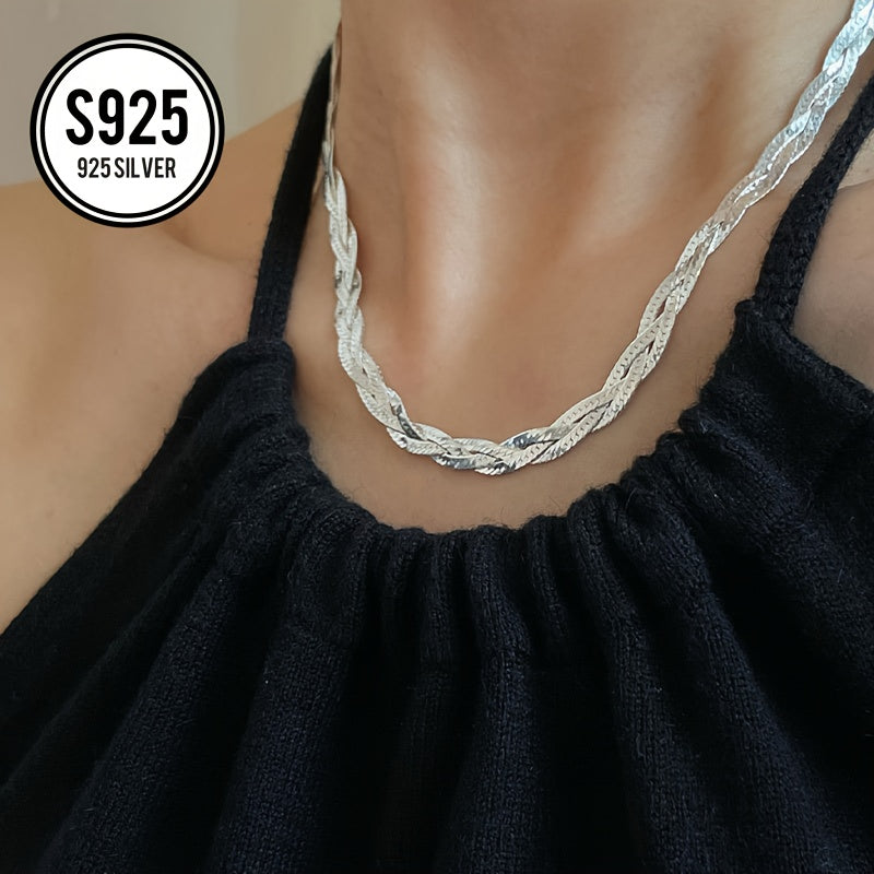 Elegant and versatile interwoven snake bone necklace, perfect for those with allergies. This multi-layer necklace is beautifully designed to wrap around the neck. Ideal as a gift for Valentine's Day or Mother's Day. Comes in a special anti-oxidation