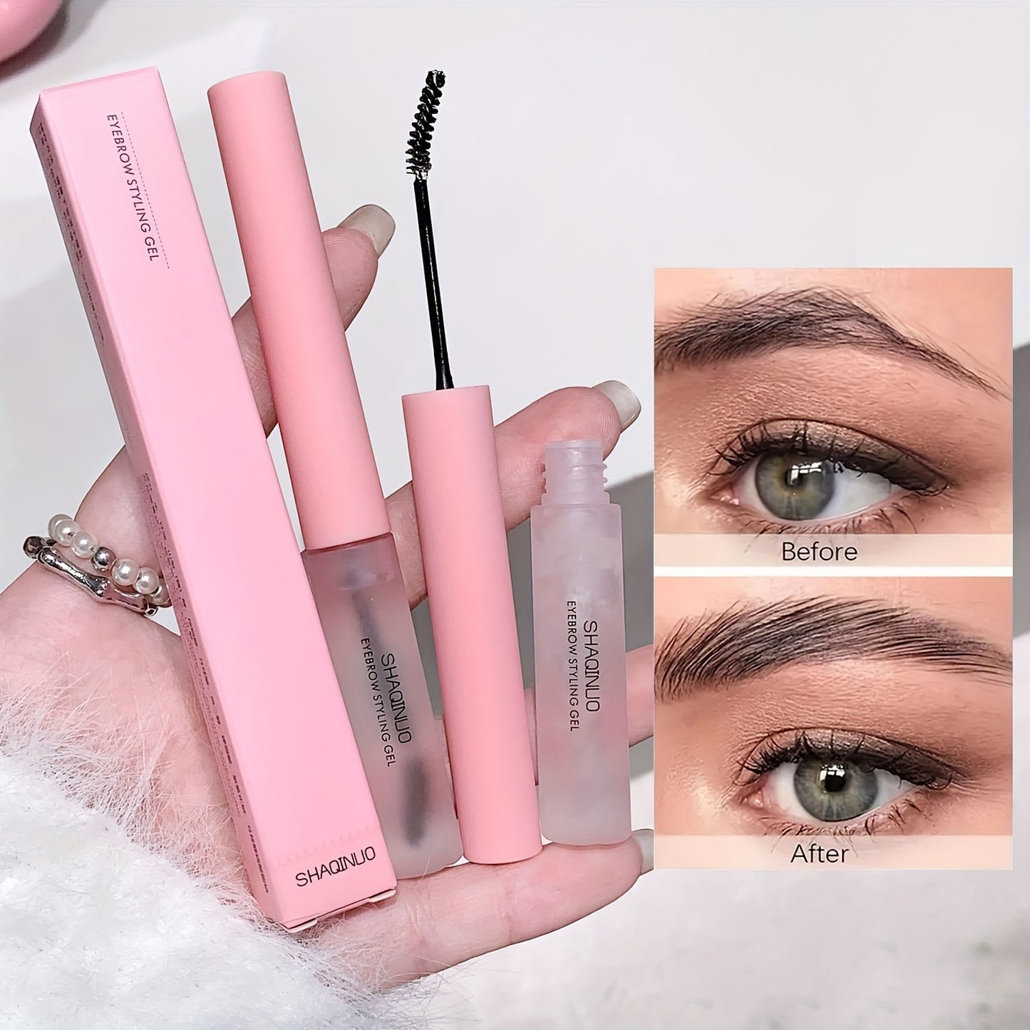 3D Brow Gel for Bold & Natural Brows, Clear Waterproof Styling Gel, Lightweight & Smudge-Proof for Long-Lasting Hold, Enhances Fullness, Ideal for Valentine's Day or Mother's Day Gifts