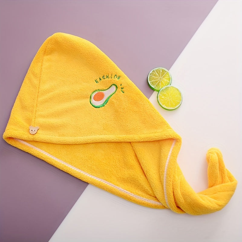 Fruit embroidery hair towel for quick drying