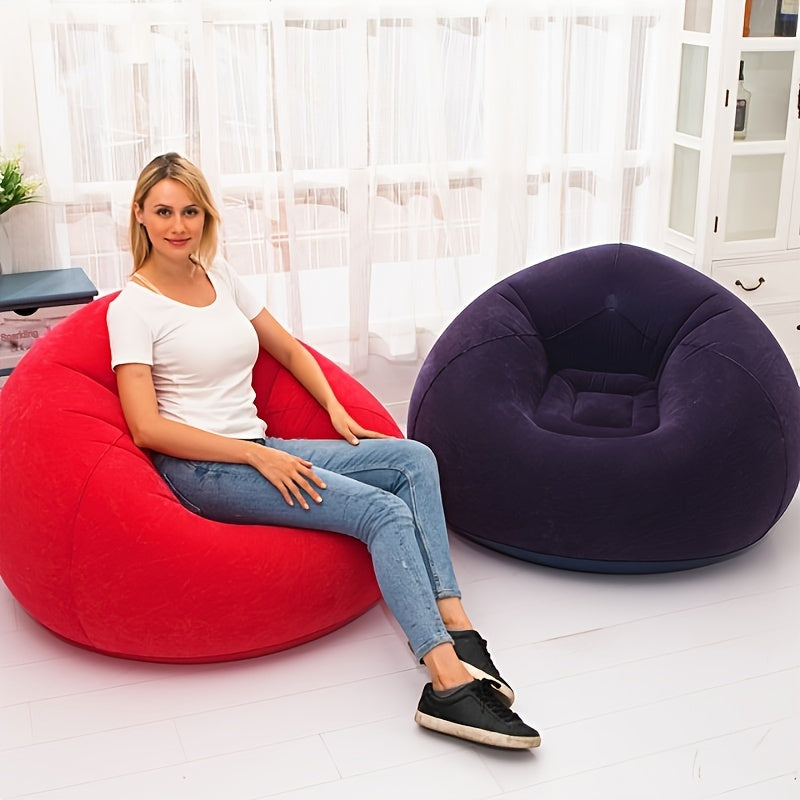 Get cozy outdoors with this Portable Inflatable Sofa for Camping - Air Pump Included, No Electricity Required