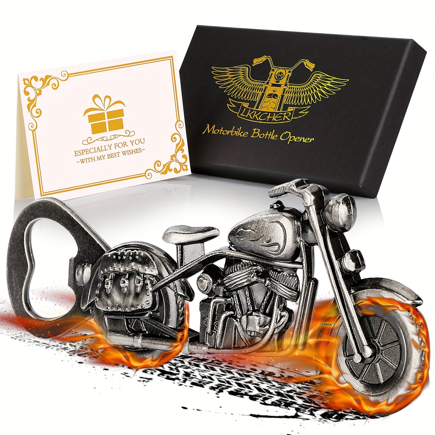 Lao Kuan Motorcycle Beer Bottle Opener Gift Set_INCLUDES Kaga Card