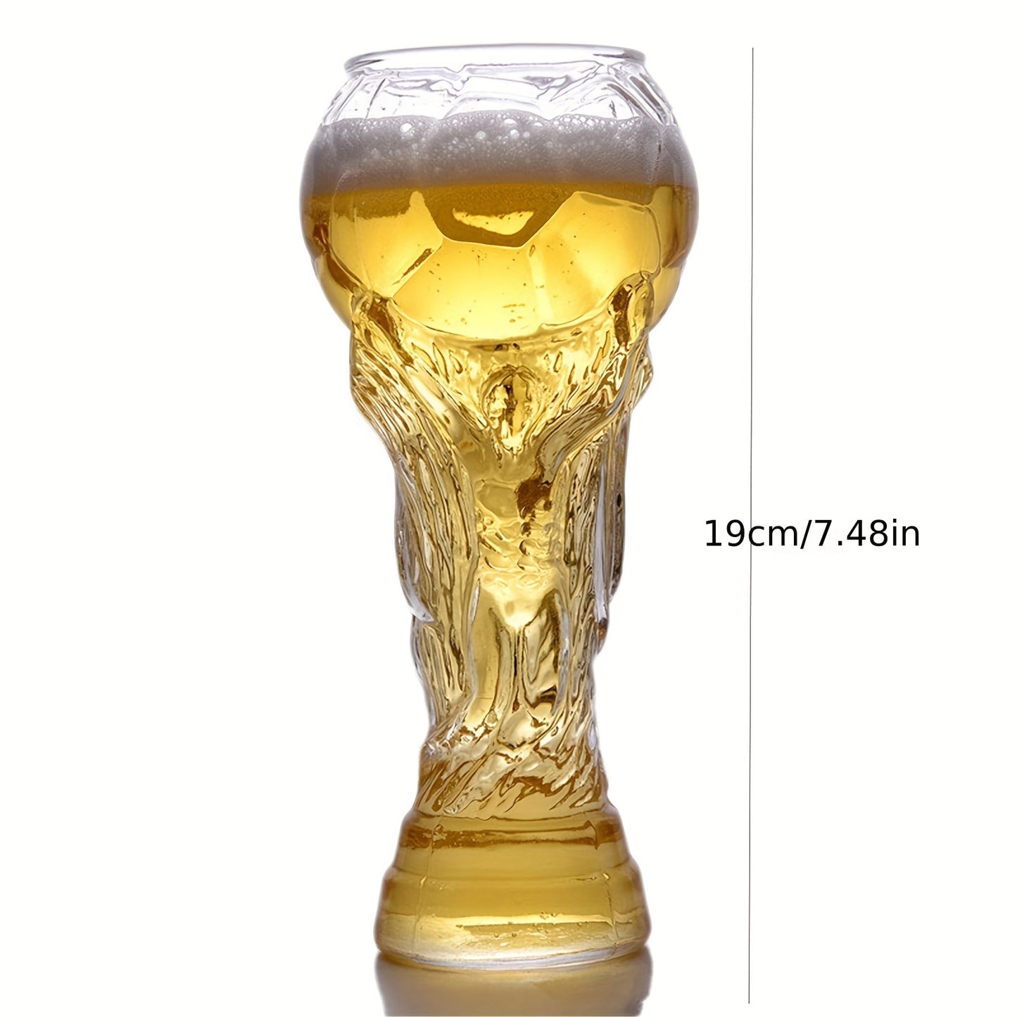 Clear glass beer cup, 1pc, 450ml/15.2oz - Ideal for soccer fans and outdoor enthusiasts, perfect for all seasons.