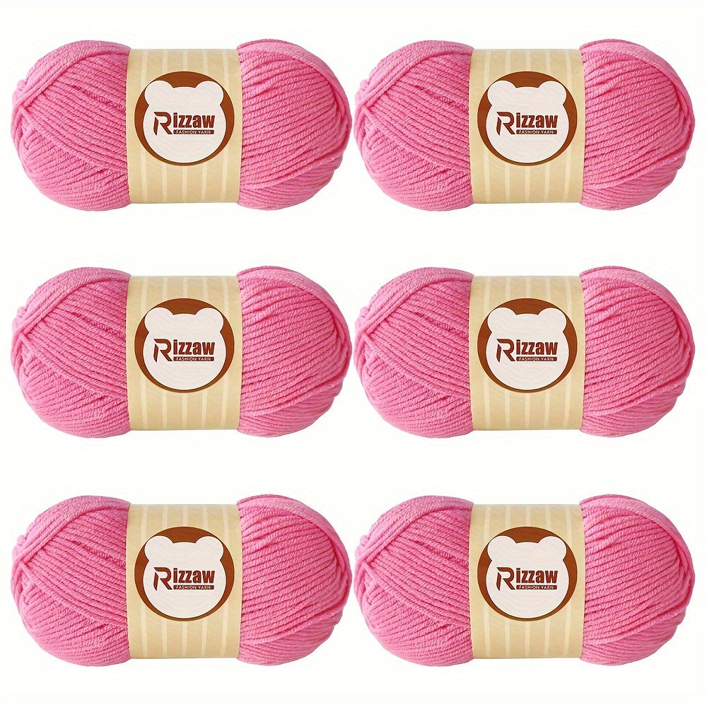 6 pieces of 50g soft yarn for beginners, suitable for crocheting clothes, blankets, DIY knitting, and handbags.