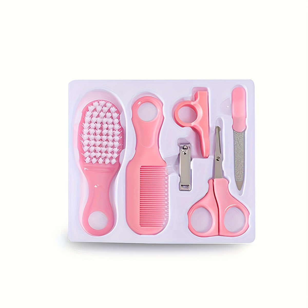 Newborn Baby Care Kit - Includes 6 Pieces for Daily Nail, Hair, and Grooming; Featuring Brush, Comb, and Manicure Set. Perfect as a Gift for Christmas, Halloween, or Thanksgiving.