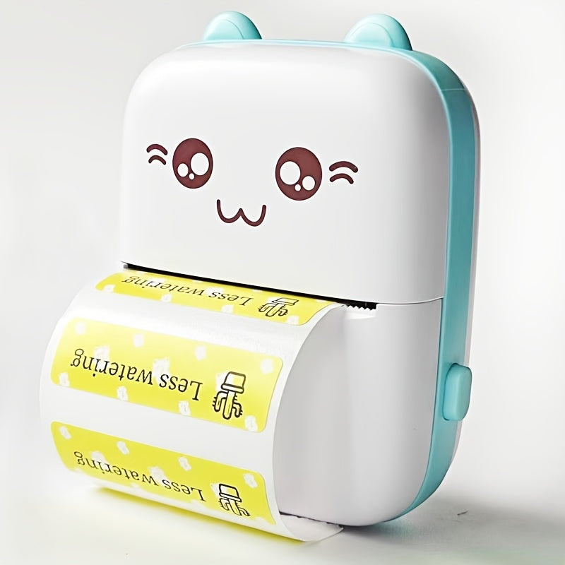 Tree Science Mini Printer: Cute cartoon design, wireless thermal printing, inkless & USB rechargeable, 1200mAh battery. Compatible with Android & iOS smartphones. Ideal for home office