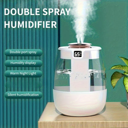 Large mist humidifier with USB power- perfect for bedroom and desk use.