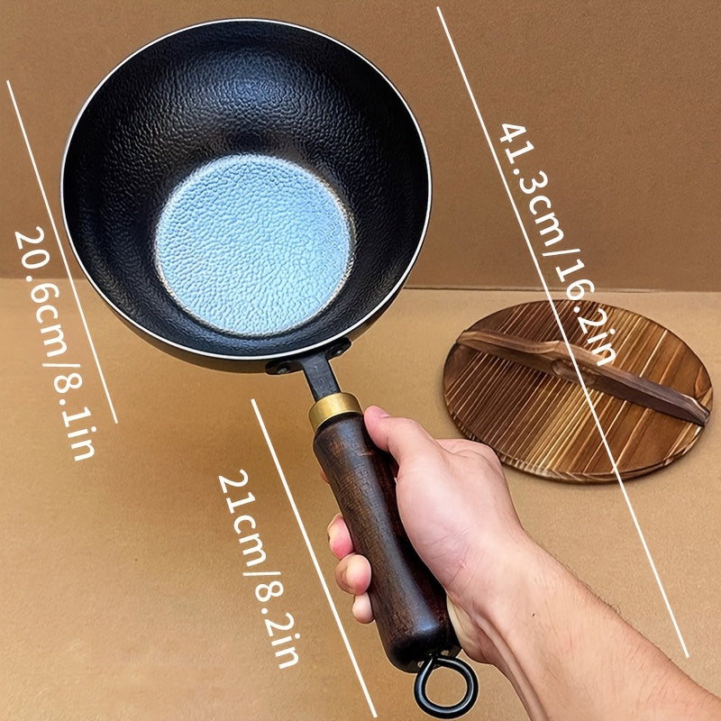 Durable Kitchenware: 1pc Cast Iron Skillet, Non-Stick Flat Bottom Frying Pan for Stovetop Cooking, Gas and Induction Cooker Compatible with Ergonomic Design