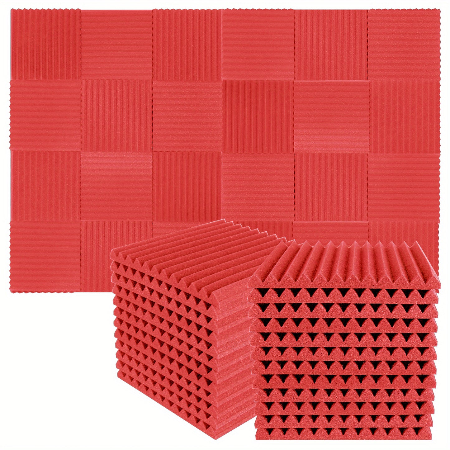 50 Studio Acoustic Foam Wall Panels - 2.54cm X 30.48cm X 30.48cm