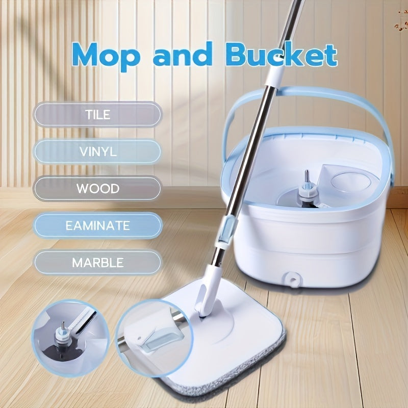 Get the ultimate cleaning companion with the Rotary Mop and Bucket Set. This set comes with a squeegee for easy cleanup and is perfect for home cleaning. The Rotary Mop features a dry and wet separation system and a square design for efficient cleaning.