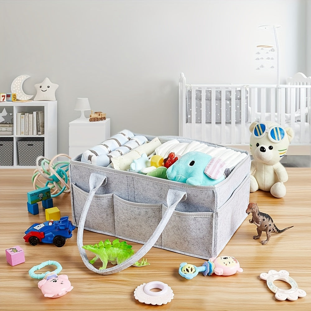 Portable organizer for diapers, toys, and car essentials.