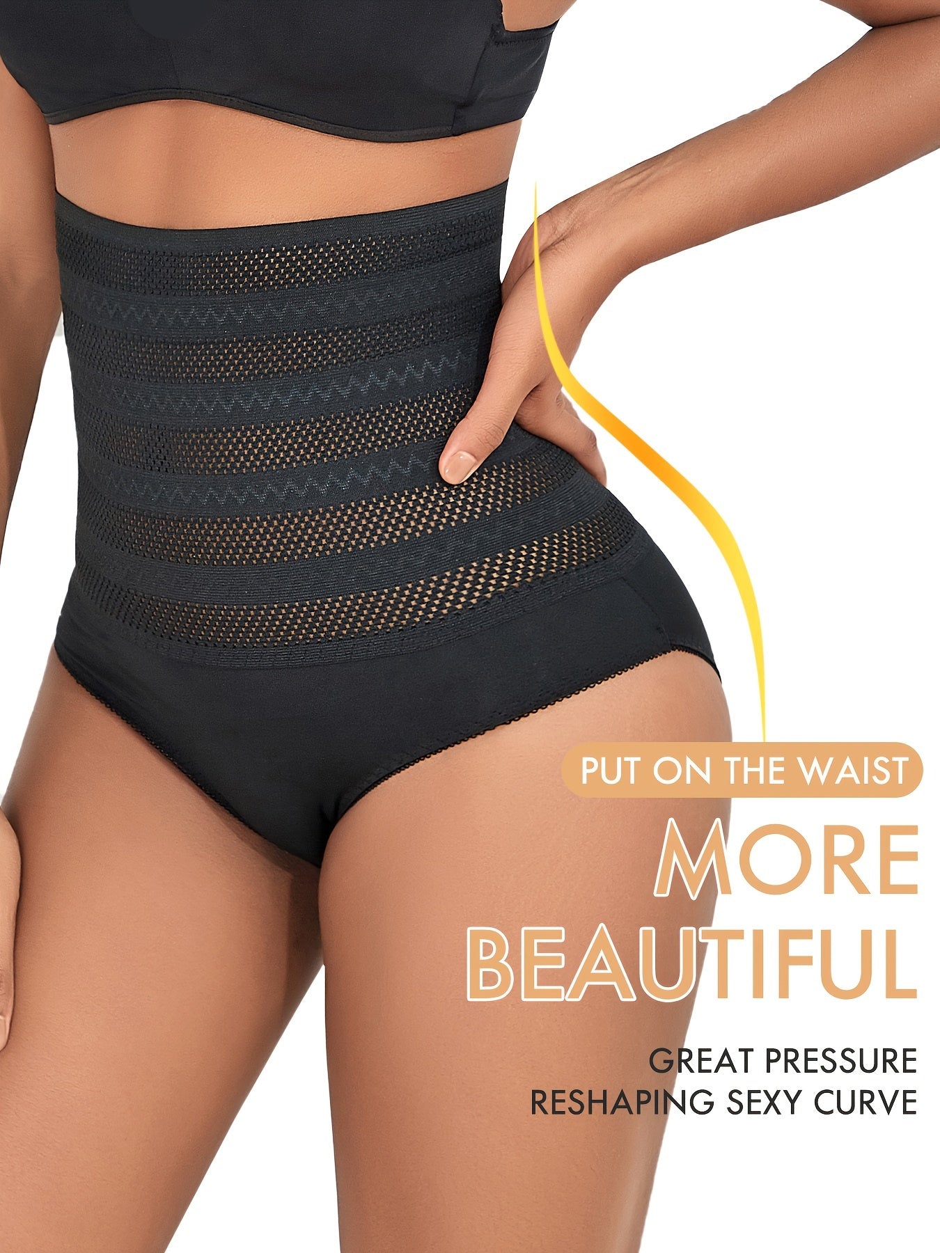 High-waisted shaping panties for women that control the abdomen and lift the hips.