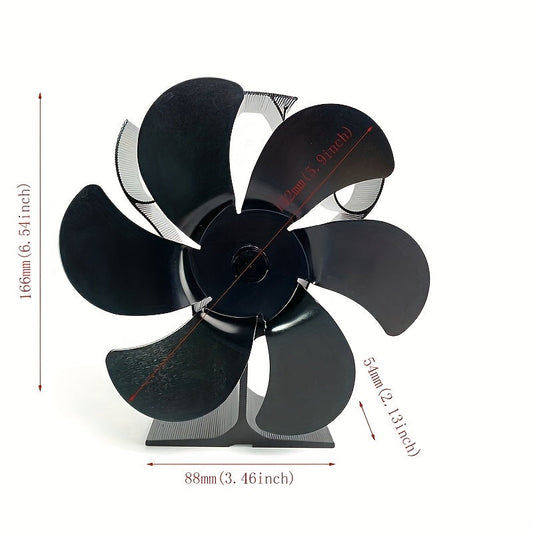 The Flame Small L-shaped Fan is a Thermal Power Fireplace Fan that does not require power for self-starting. With 6 blades and higher heat transfer efficiency, it also features a Stove Protection Design.