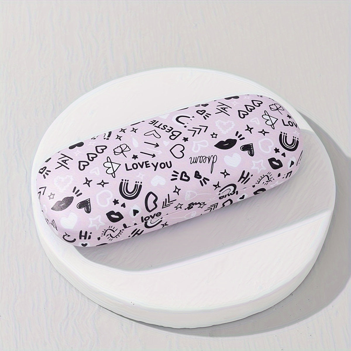 Protective storage box for glasses and sunglasses featuring colorful printed designs and fun patterns, designed specifically for ladies. The hard shell case ensures your eyewear stays safe and stylish.