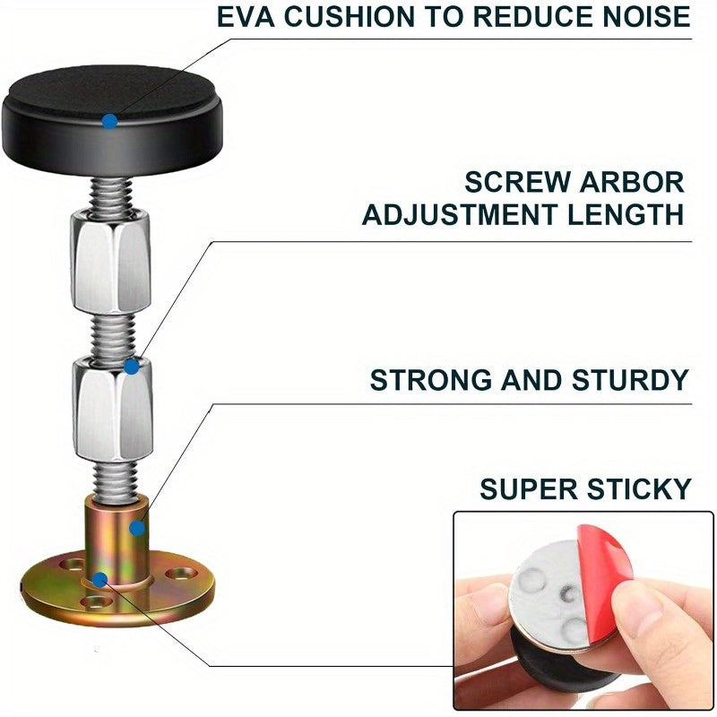 Upgrade your sleep with the 2-piece Headboard Wall Shaker! This adjustable iron bed frame tool is easy to install and provides wall protection. With a range of 30-90mm, it helps you achieve a restful night's sleep and ensures you wake up feeling