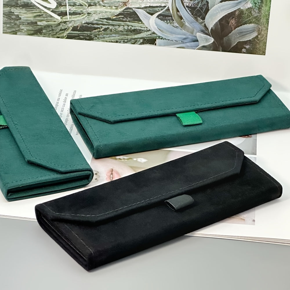 Triangular Folding Glasses Case made of Artificial Leather with Pull Tab, Crush-Proof and Protective Holder for Eyewear.