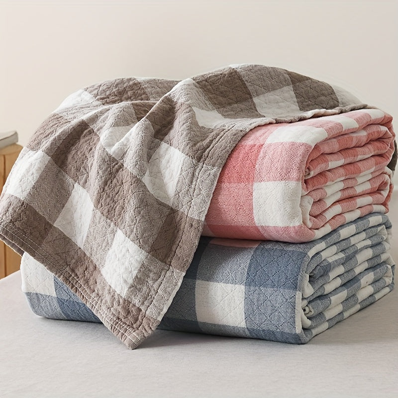 Soft and warm throw blanket with classic plaid pattern print, perfect for snuggling on the couch, in the office, or while camping. This multi-purpose blanket is great for all seasons and makes a perfect gift.