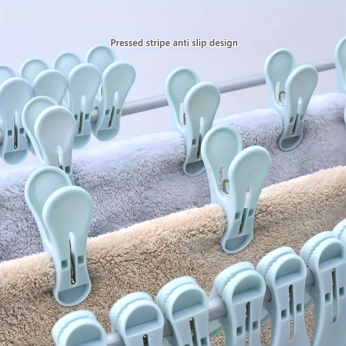 24 pieces of windproof clothespins, durable clips for securing clothes, socks, and sheets on hangers for drying.