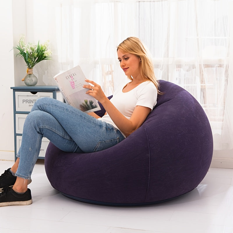 Get cozy outdoors with this Portable Inflatable Sofa for Camping - Air Pump Included, No Electricity Required