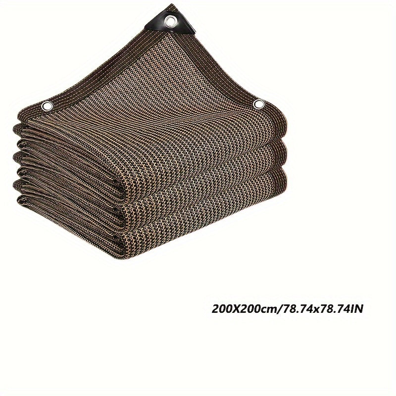 Brown privacy screen for outdoor use, providing breathability and windproof sunshade.