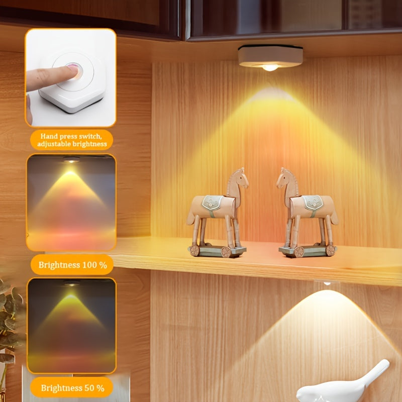 Dimmable sunset night light with adjustable lighting, push button control, battery powered for bedroom and various room types. LED lights, no laser or battery included.