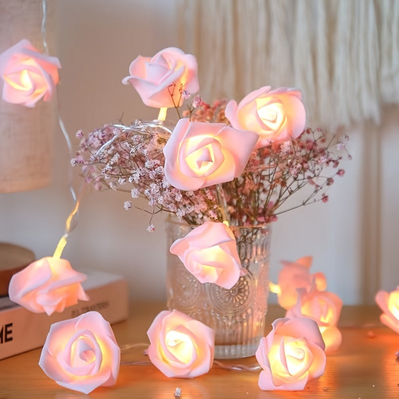 LED Red Roses, 149.96cm Valentine's Day Decor with 10 LEDs, Battery Operated, Romantic Floral Display for Holiday Decor.