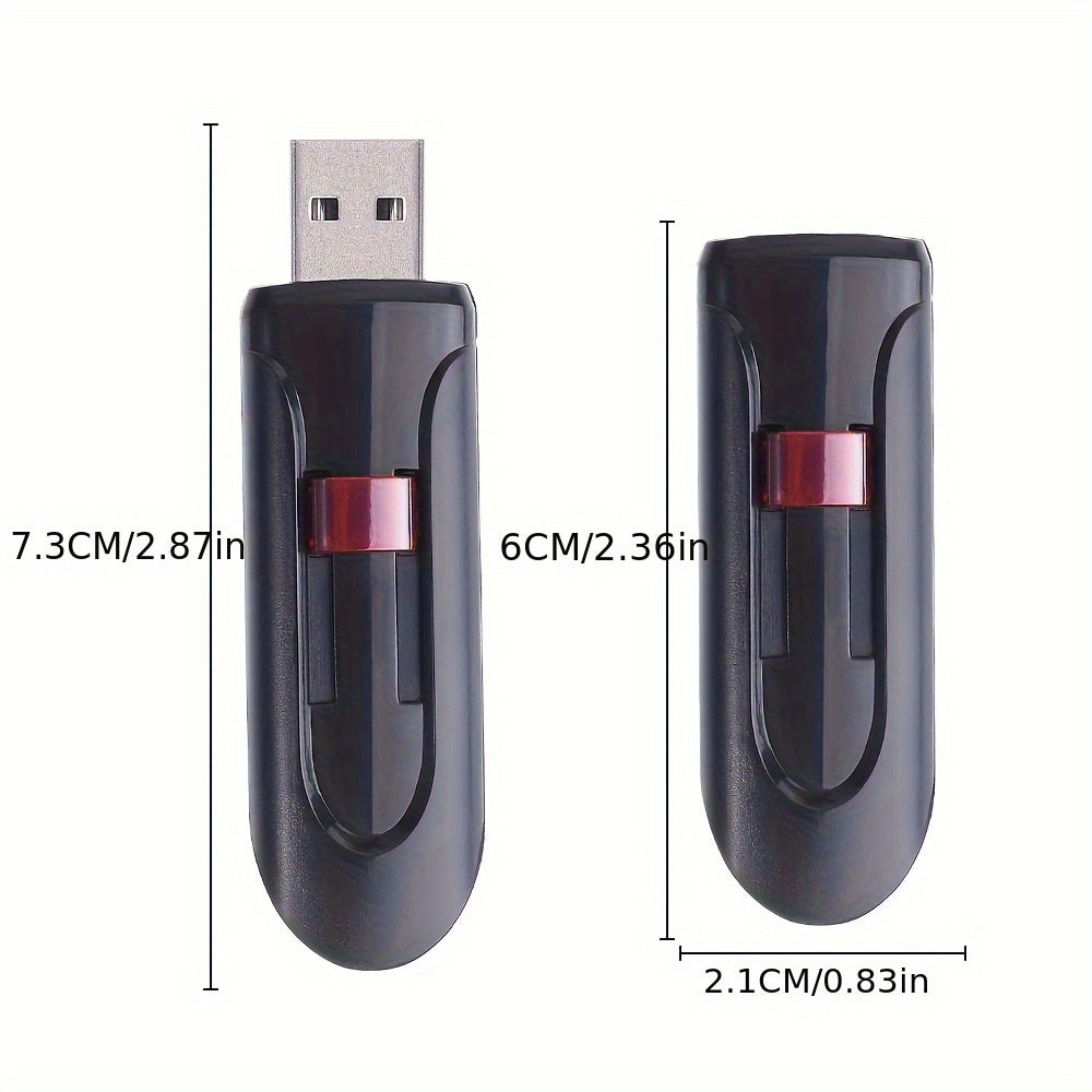 Retractable black USB Flash Drive available in 16GB, 32GB, and 64GB sizes, perfect as a creative business gift.