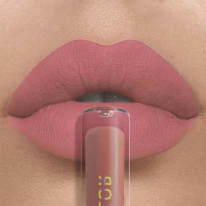 Matte nude lip glaze with long-lasting waterproof formula, moisturizing lip gloss, and high pigment. Ideal Valentine's Day gift.