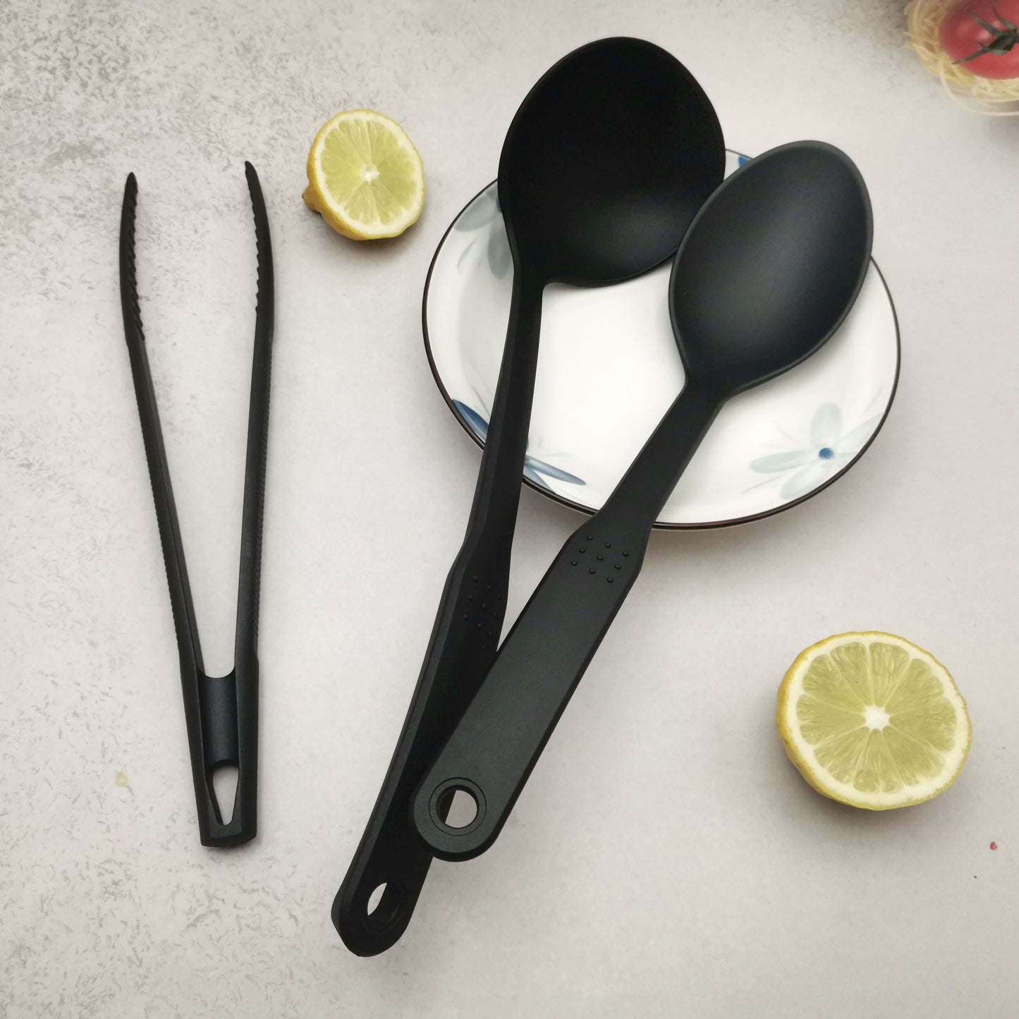 1 Large Nylon Serving Spoon with Non-Slip Handle and Hanging Hole for Easy Storage, Ideal Kitchen Utensil.