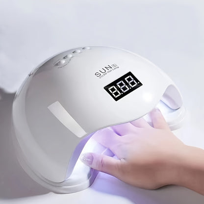 High-Power UV Nail Lamp with Digital Display - Portable, Odorless Gel Polish Curing Light for Home & Salon Use