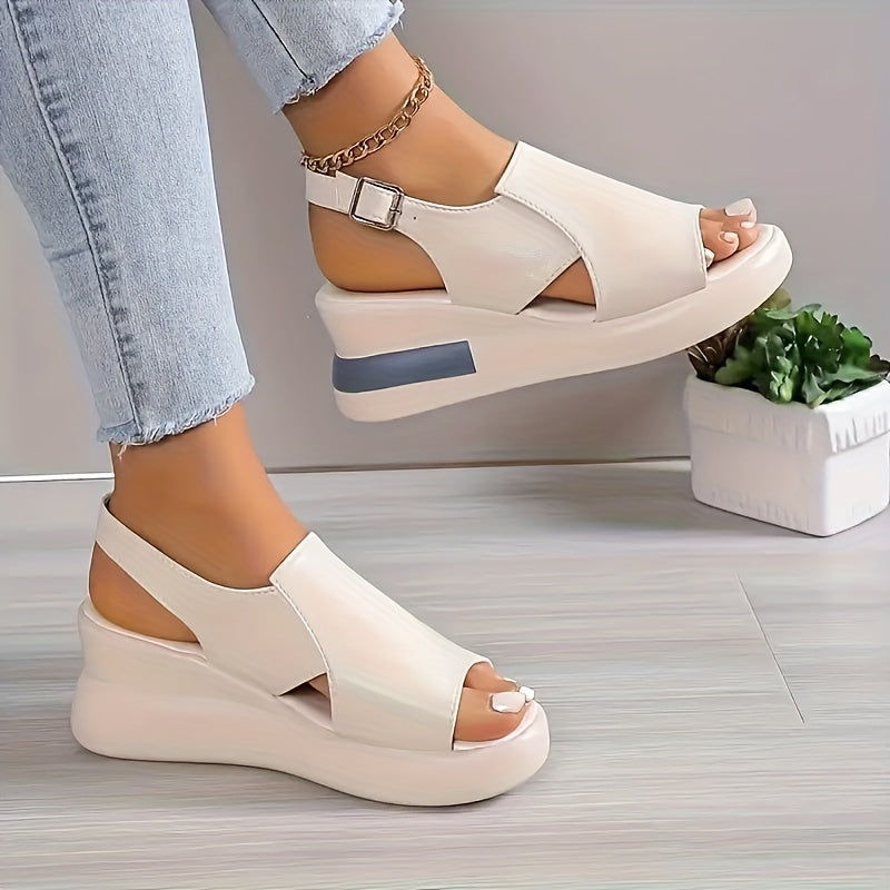 Wedge sandals for women, comfortable and stylish with buckle strap.