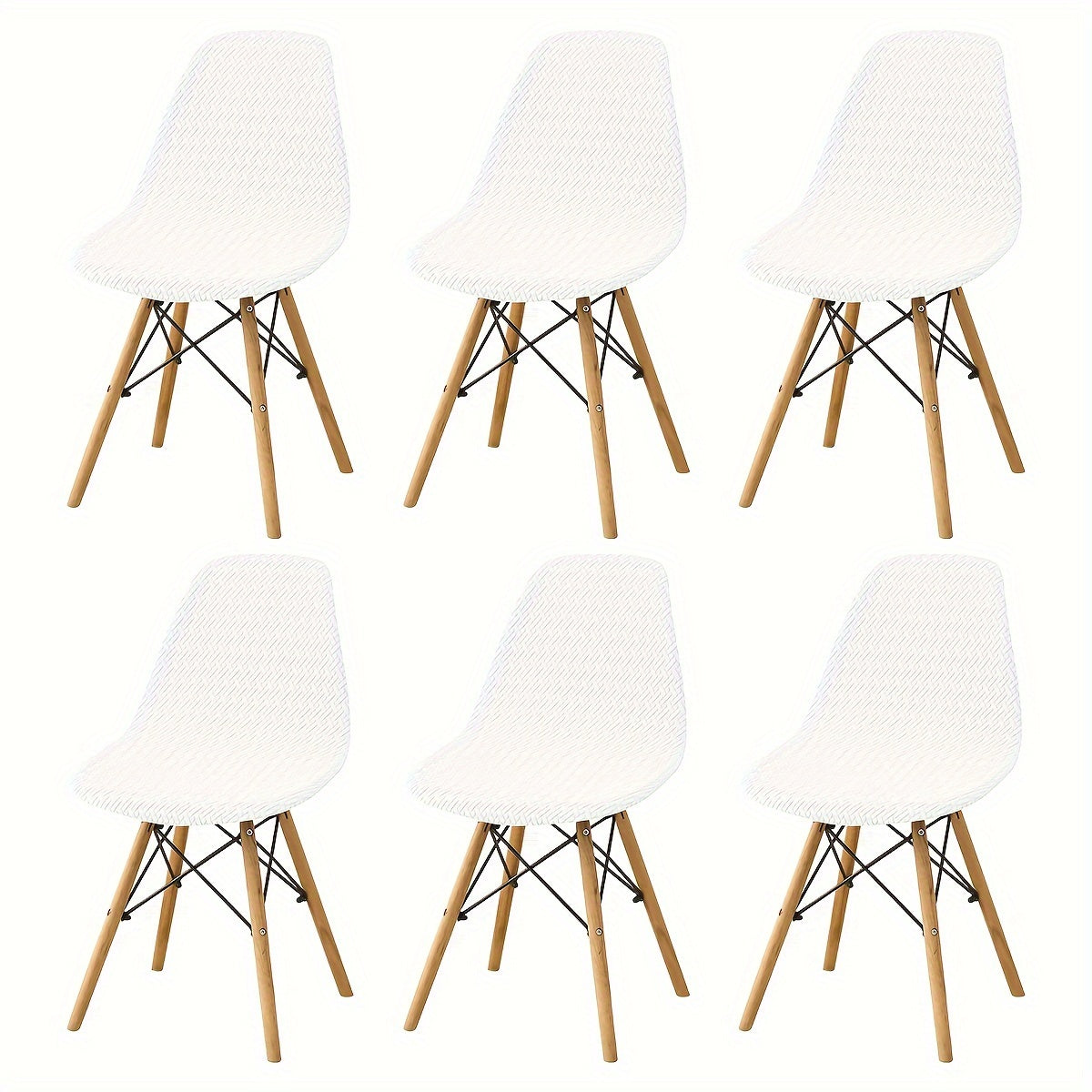 Set of 4 or 6 160T Jacquard Shell Chair Covers for Emms Chair.