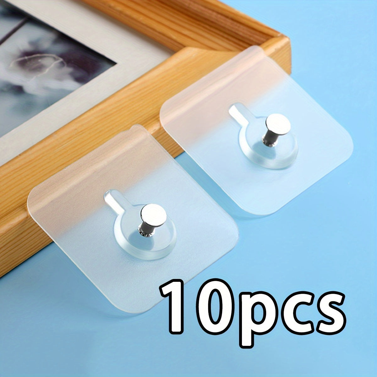 Durable hole-free wall hooks in 10/20/40pcs sets for strong load-bearing. Ideal for hanging various items like photo frames and wedding photos. Perfect for home decoration and organization, bathroom shelves, and as utility hooks.