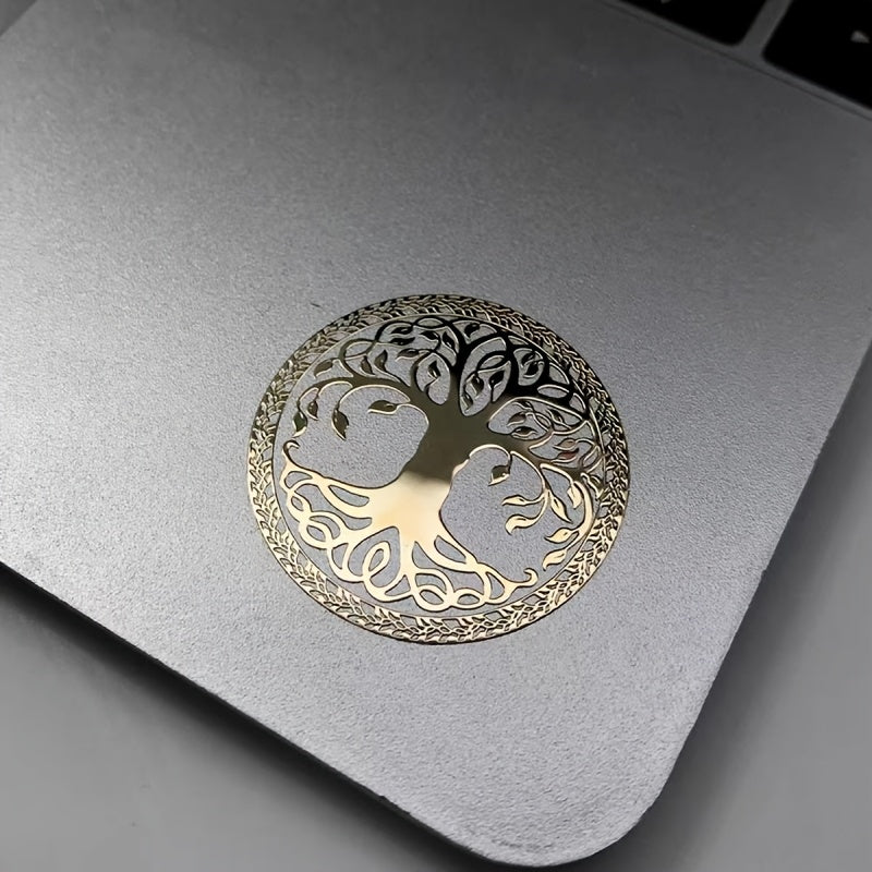 Tree of Life pattern metal sticker for mobile phone or laptop decoration.