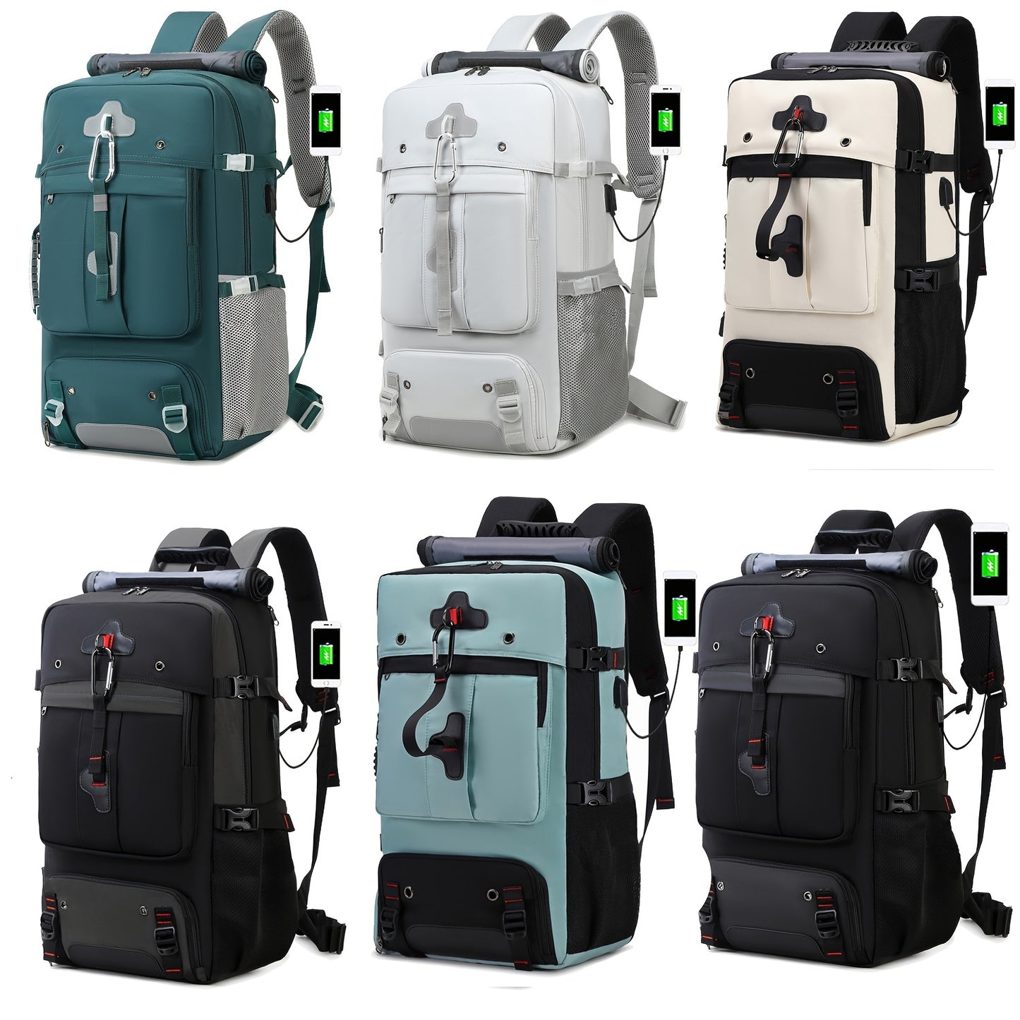 50L hiking backpack with shoe compartment, convertible for both men and women.