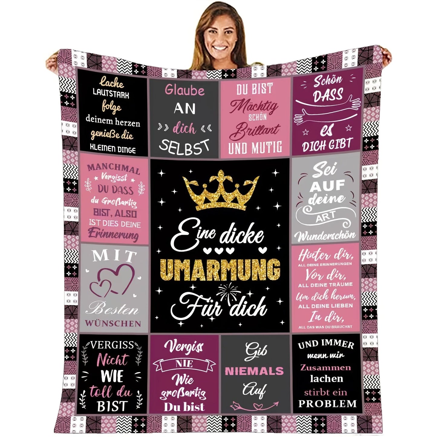 The Cozy Flannel Throw Blanket is an ideal gift for your girlfriend, sister, wife, or mother. This soft and machine-washable blanket provides year-round comfort and is perfect for use on the couch, bed, office, camping, or even as a wearable blanket.