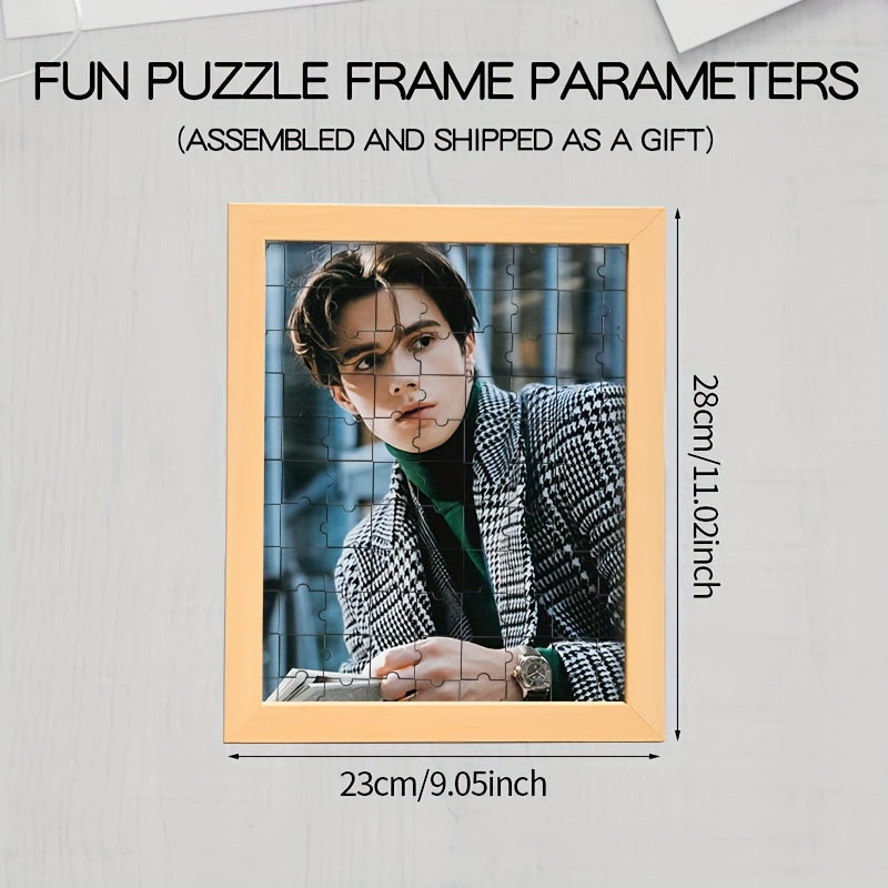 Personalized Puzzle Photo Frame: A Unique Gift for Someone Special - High Quality Printing, Elegant Wooden Frame, Recommended for Ages 14 and Above