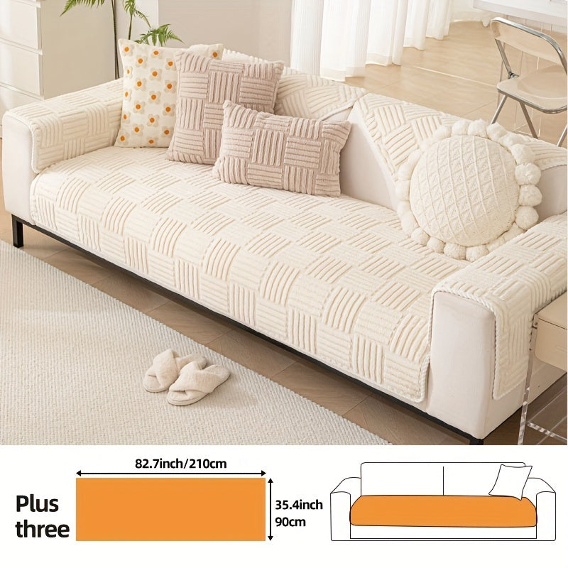 Soft, non-slip sofa cover for pet-friendly furniture protection in any room.