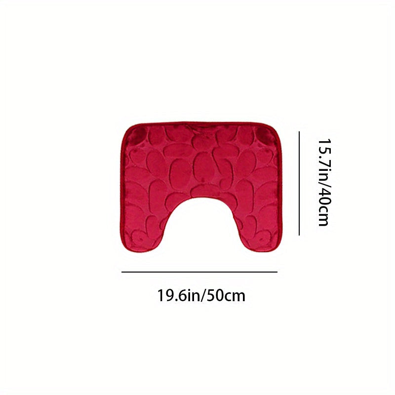 Pebble Embossed Non-Slip Bathroom Bath Mat Set with Memory Foam - Super Soft, Absorbent, and Quick-Drying Rug for Comfort and Safety. Machine Washable and Thick for a luxurious feel in your bathroom.