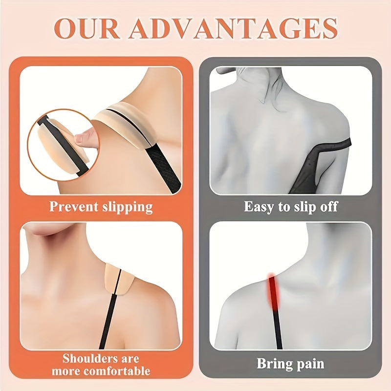 2pcs silicone bra strap cushion holders prevent slippage.