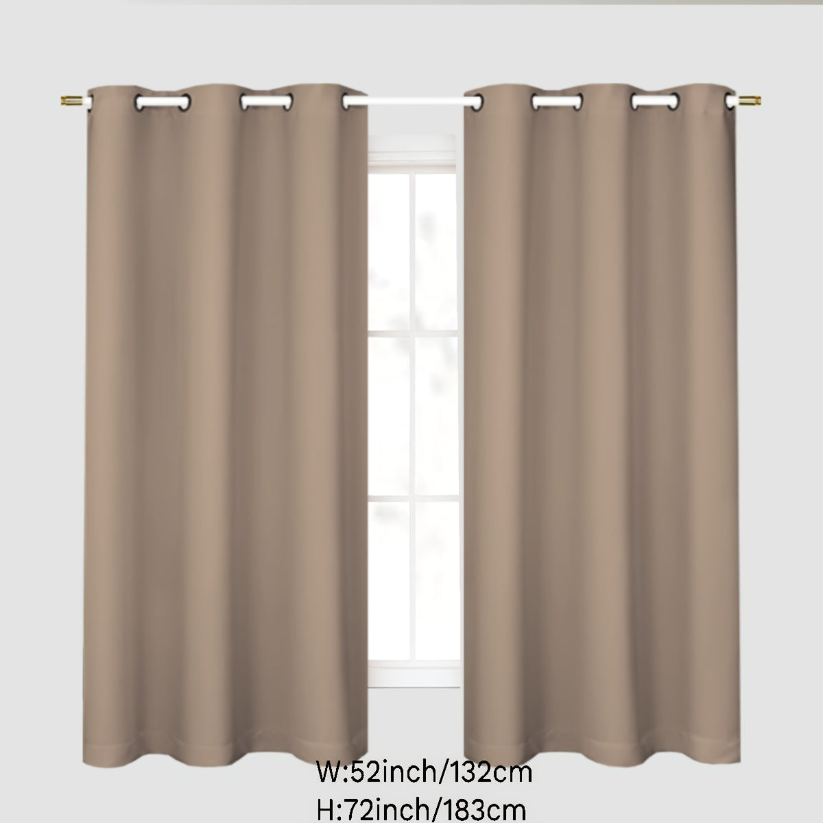 Blackout curtains in gray for a 1PC bedroom with grommets, offering thermal insulation, energy savings, noise reduction, and complete darkness. Ideal for living room use.