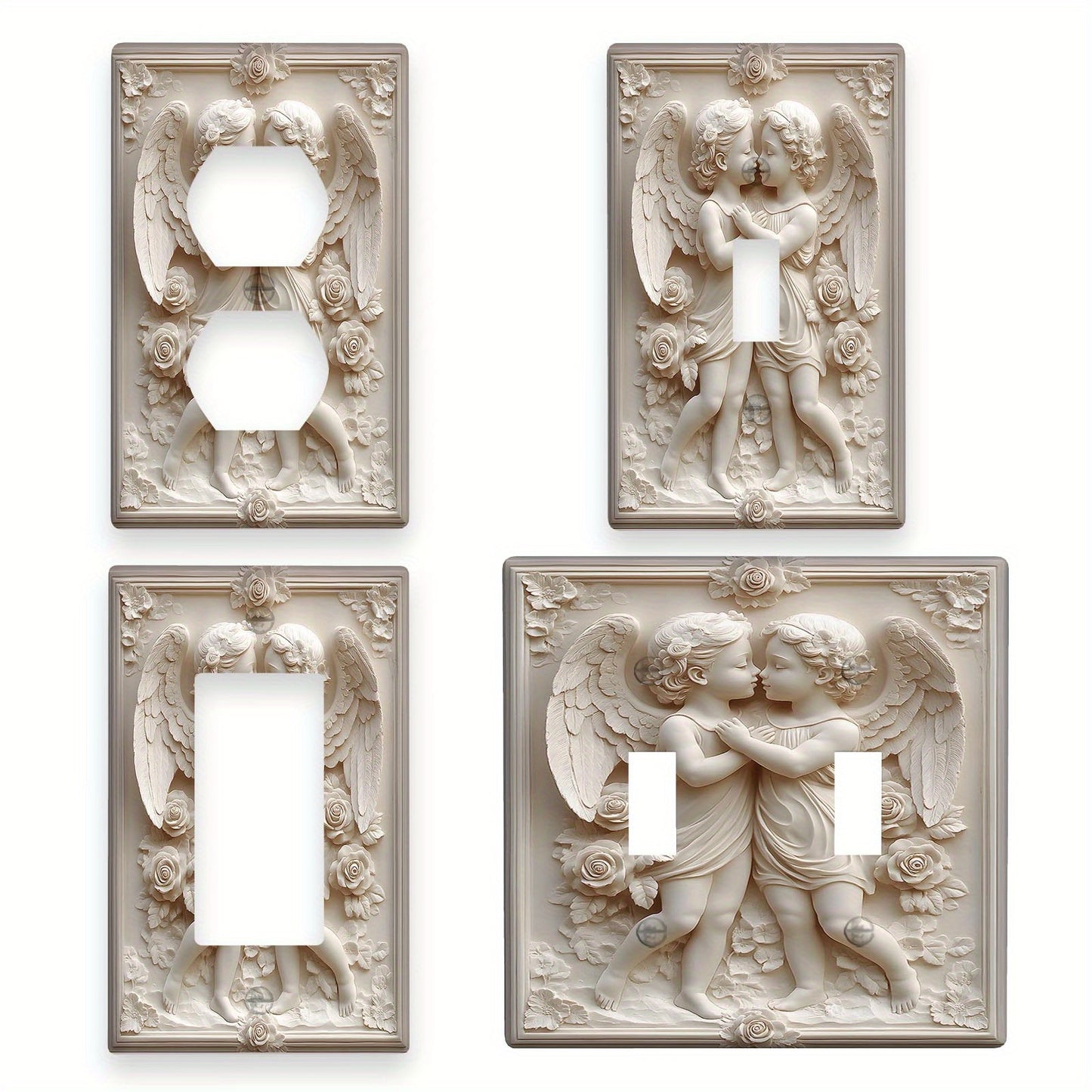 1pc Angel Kisses Decorative Light Switch Plate Cover for Kitchen and Home Office, Plastic Outlet Cover.